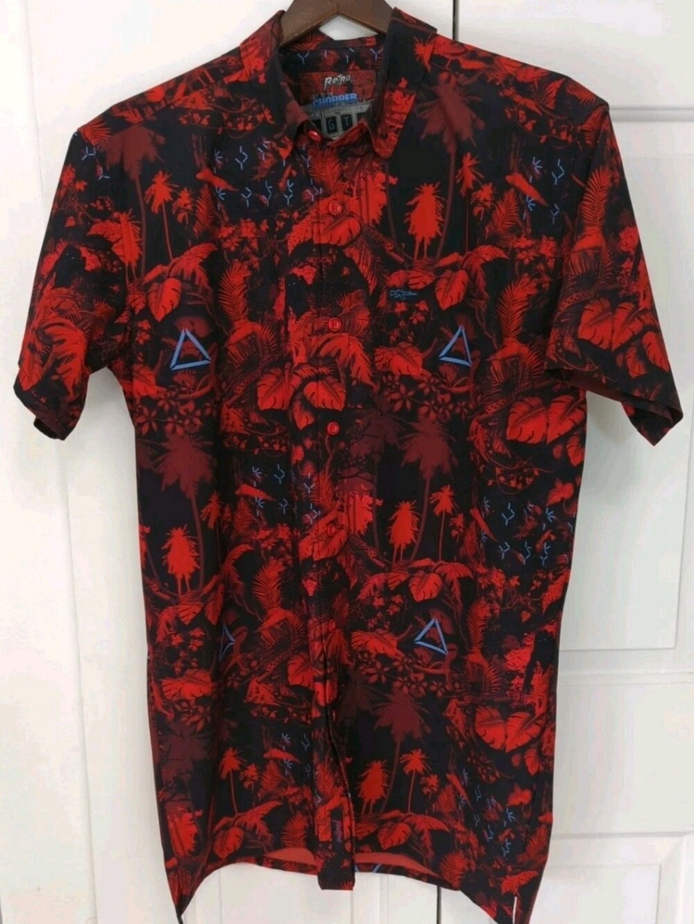 Retro Rifle Get To The Chopper Button Down Short Sleeve Large Tall Predator